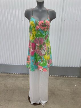 Lilly Pulitzer Pastel Pink & Mint Floral Top | Silk